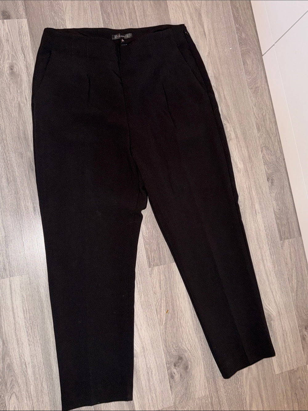 Dynamite Black High Waist Straight Leg Women's Pants